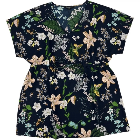 Mario Serrani Tops - Mario Serrani Black and Floral Tunic/ Beach Coverup size XXL